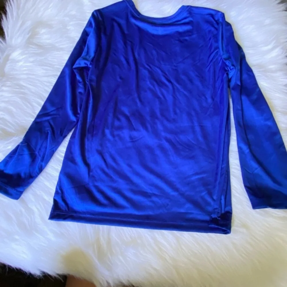 Athletic Shirt Boys‎ Size 8 Keep Moving Blue Long sleeve Pull Over NEW